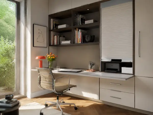 Mobilier birou cu ușă rulou: să începi lucrul fără să faci loc printre acte